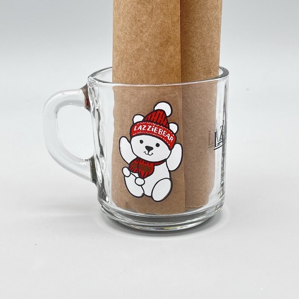 Vintage 1989 Lazarus Department Store Lazzie Bear Christmas Handled Juice Glass